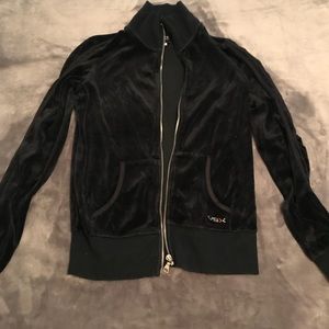 Victorias Secret Black Velour Jacket